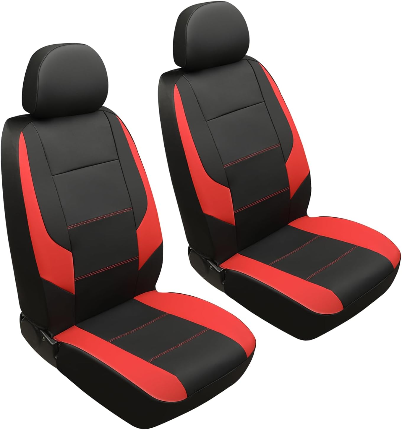 GIANT PANDA Front Car Seat Cover for Kia, Leather Bucket Seat Protectors Waterproof, Custom Fit Kia Sorento Sportage Forte Telluride K5 Seltos Soul Optima Carnival (2-Pack Red)