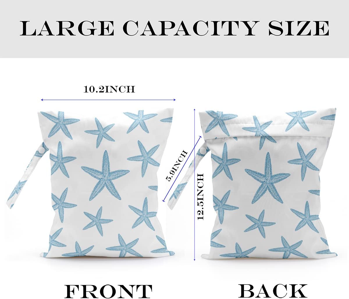 Wet Bag, Wet Dry Bag, Wet Bag for Swimsuit Travel Beach Pool Dirty Yoga Gym Clothes Makeup Bag Beach Wedding Supplies Waterproof Reusable Shell Pearl Starfish Gifts