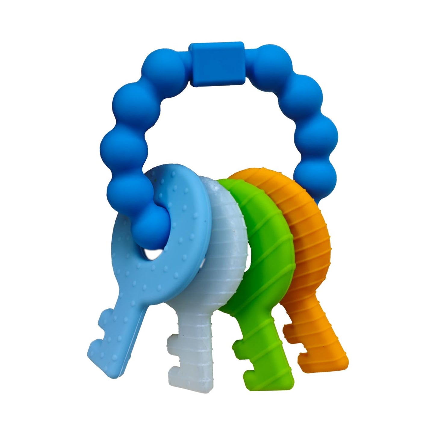 Baby Keys Teether Toys,Silicone Teething Toys for 3-18+ Months,Teething Keys Toy for Infants-Soft & Raised Texture to Soothe Gums,BPA Free (4Colors)