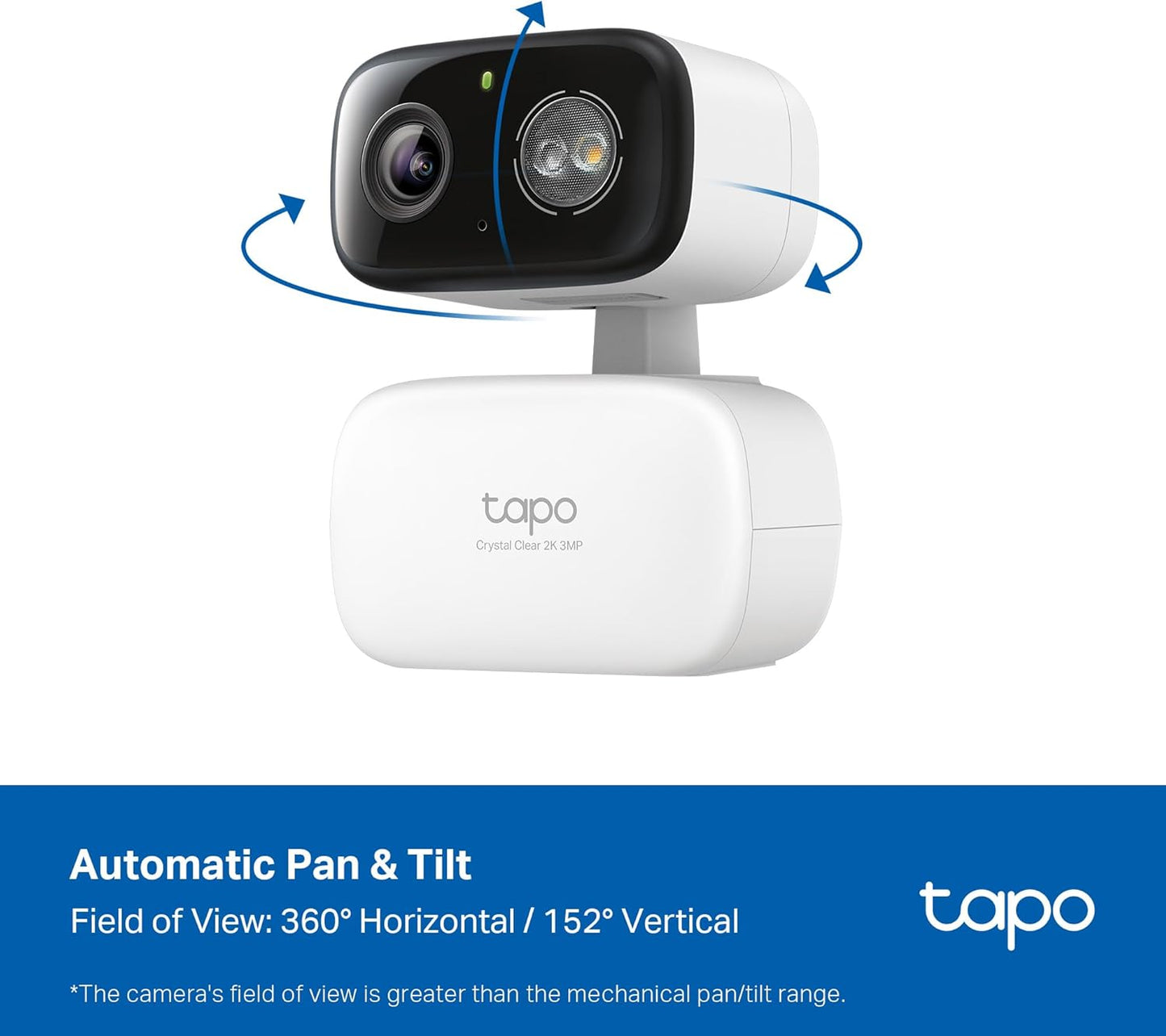 Tapo 2K 3MP Pan/Tilt Indoor/Outdoor Security Camera - Free Person/Baby Cry Detect & Motion Track, 360° View, Color Night Vision, SD/Cloud Storage, Works w/Alexa & Google Home, HybridCam 360 (2-Pack)