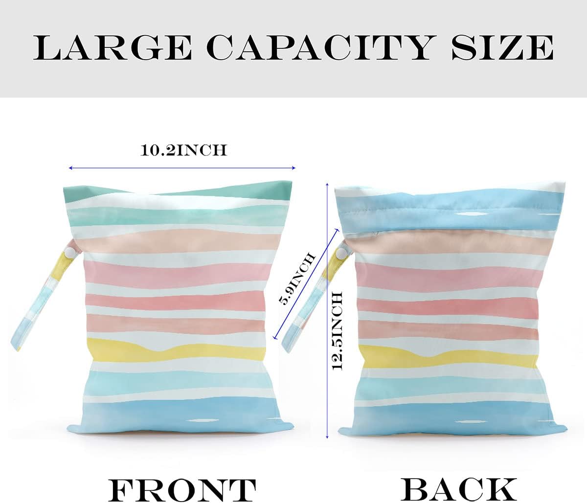 2 Pcs Wet Bag, Wet Dry Bag, Wet Bag for Swimsuit, Travel, Beach, Pool, Diapers, Dirty Yoga Gym Clothes, Toiletries, Makeup Bag, Beach Bag Ocean Starfish Anchor Decor Birthday Gift for Women.