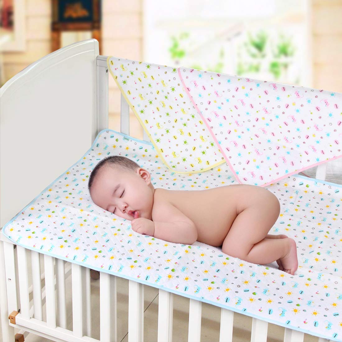 MBJERRY Waterproof Diaper Changing Pads Portable - Breathable Leak Proof Mattress Pad Protector Baby Changing Mat for Toddler, Kids Pack of 3 (S (17.7 x 13.7 Inch))