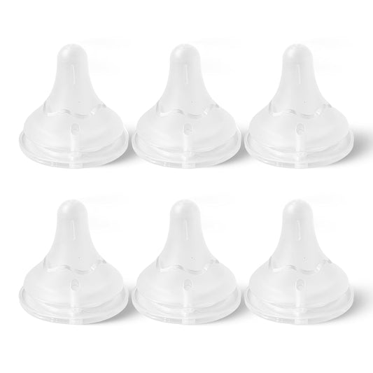 6 PCS Silicone Nipple for Spectra Bottles, Silicone Medium Flow Nipple, 3+ Months