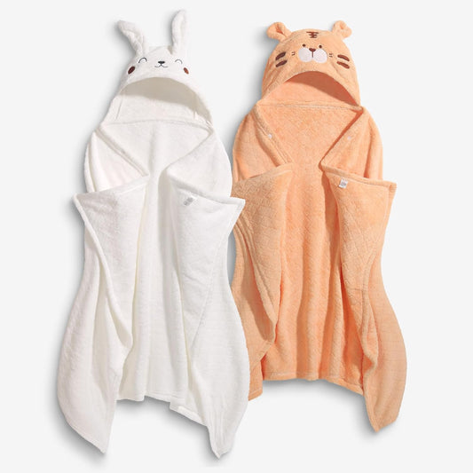 Toddler Bath Towel Baby Bath Towels Hooded Kids Towel for Boy Girl 0-5 Year, 2-Pack Thick Absorbent Toddler Towels Hooded Baby, Large 50''x32'' Soft Hooded Baby Bath & Hooded Towels