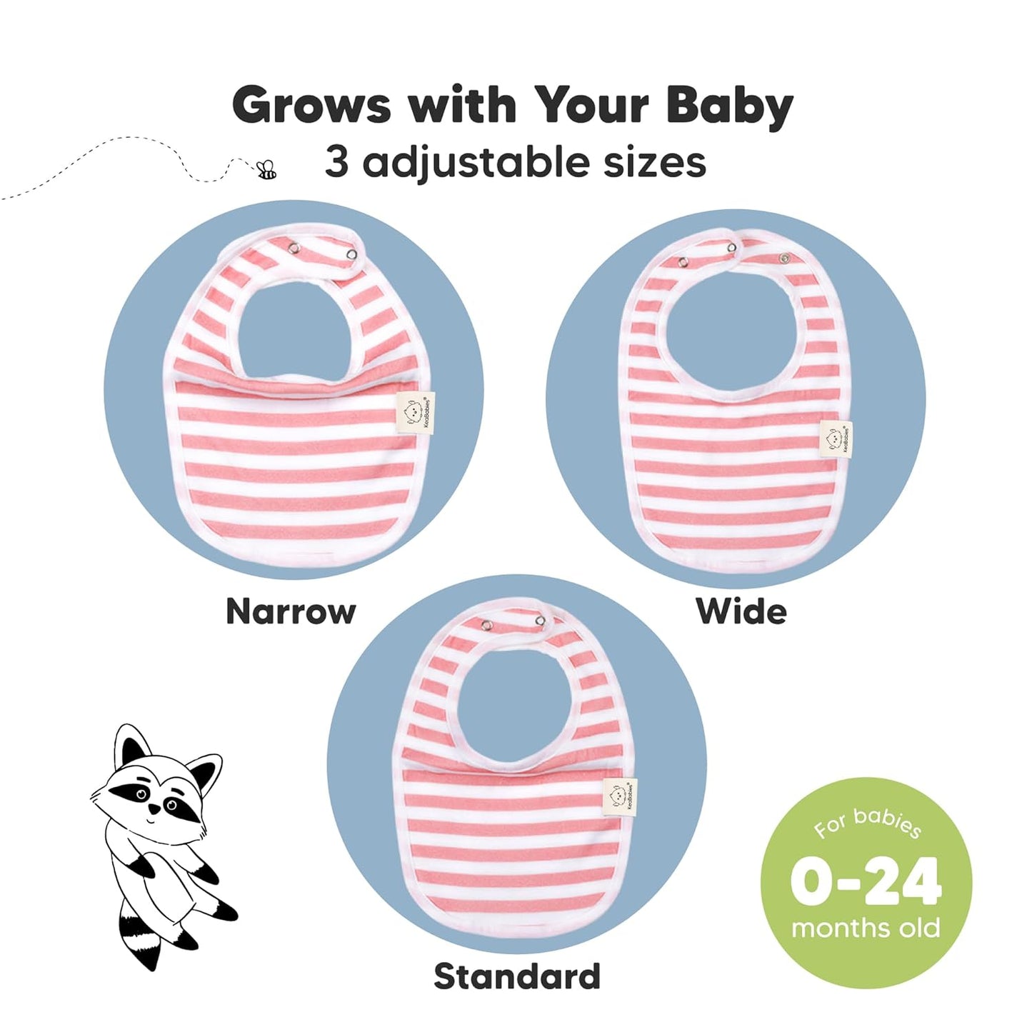 8-Pack Organic Baby Bibs for Boys, Girls - Soft Cotton Drooling and Teething Bibs for Baby Girl & Boy, Extra Absorbent, Easy To Clean & Put On for Toddler, Newborn, Infant 0-24 Months (Blush)