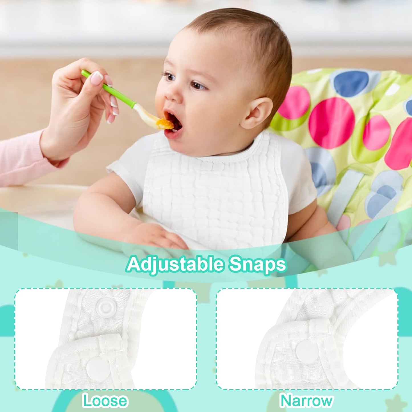 Accmor Muslin Baby Drool Bibs 6 Pack Baby Bandana Drool Bibs Soft Cotton Baby Bandana Bibs for Teething Drooling