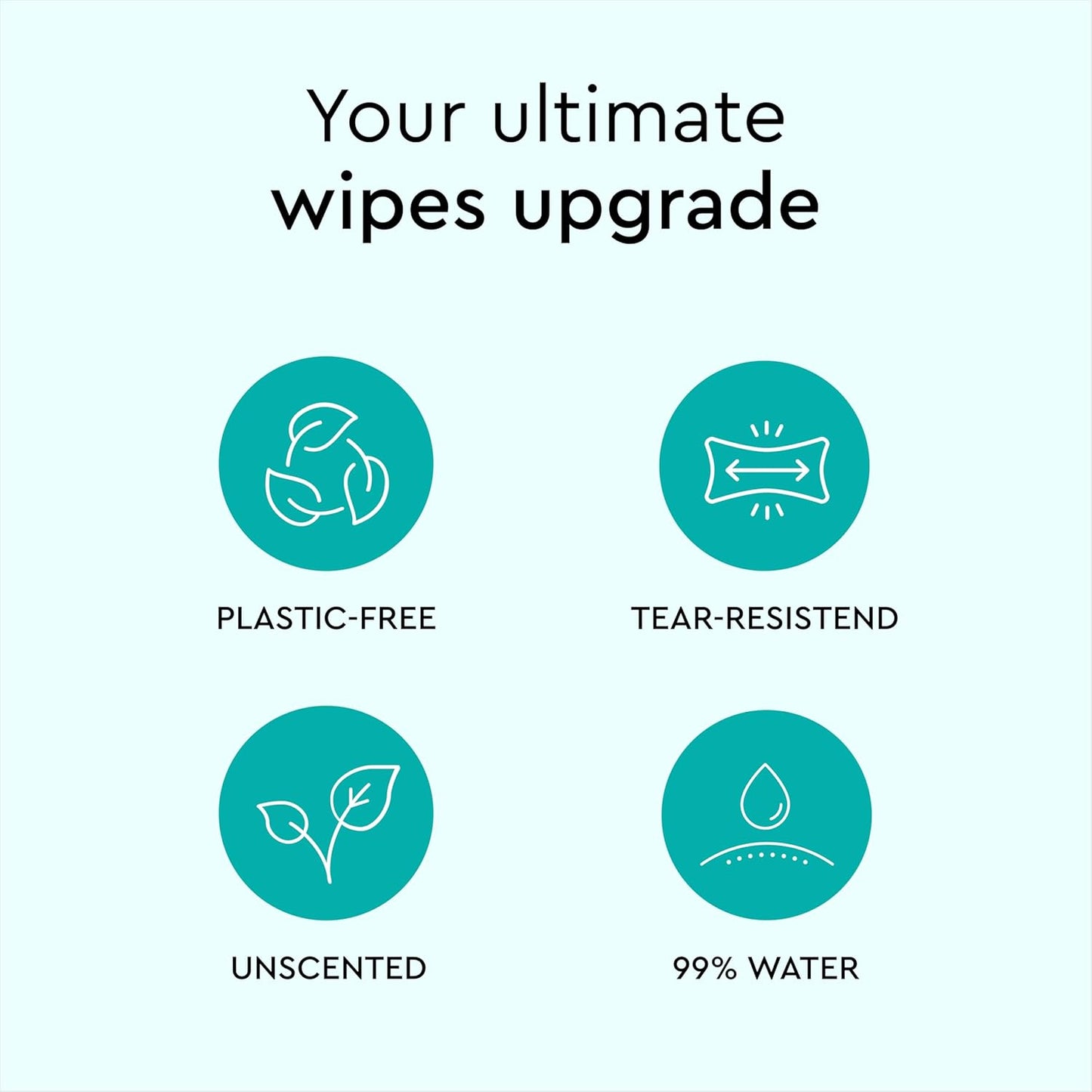 LILLYDOO Baby Wipes with 99% Water – Unscented, Hypoallergenic, Plant-Based, Strong & Plastic-Free, Compostable, 12 resealable Packs x 72 (864 Wipes Total)
