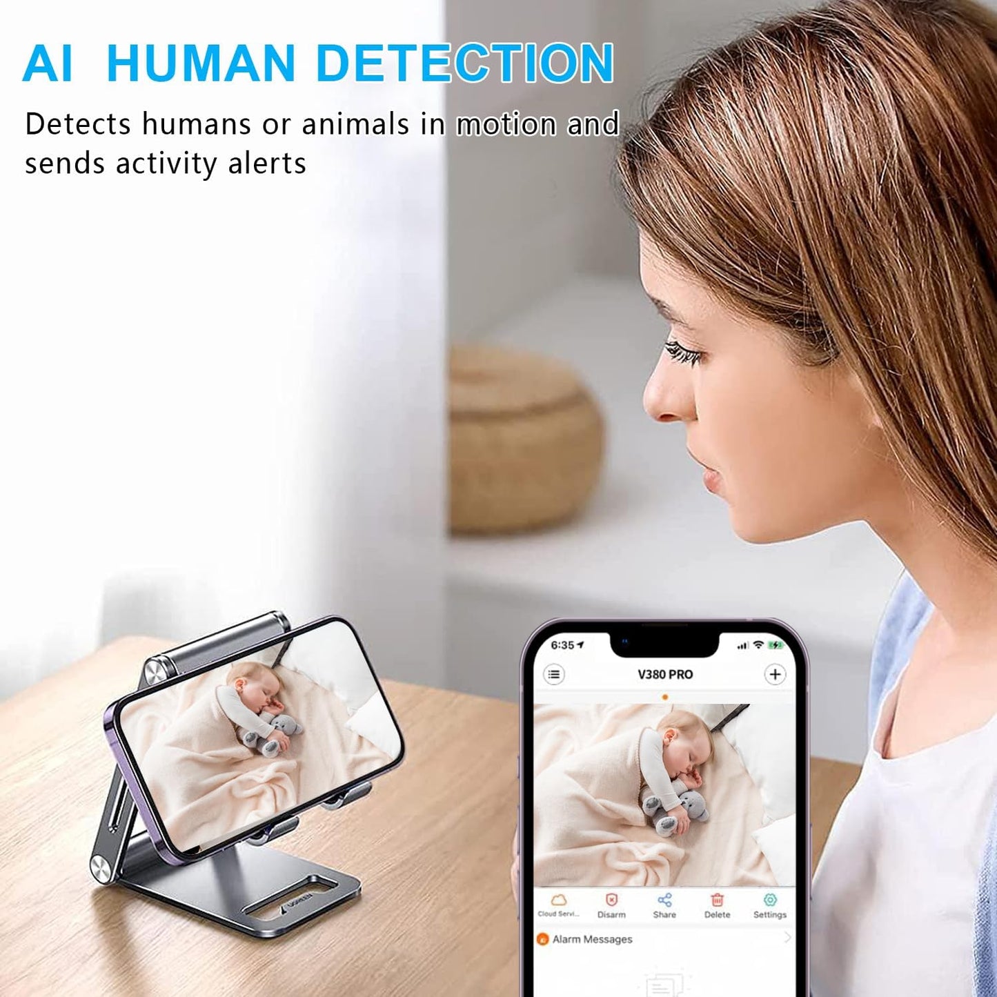 Smallest Wireless WiFi IP Camera,HD1080P Remote Security Camera,Portable Video Recording Live Feed,Smart Baby Monitor with Night Vision,Motion Detection,Cloud Storage for Security with iOS AndroidAPP
