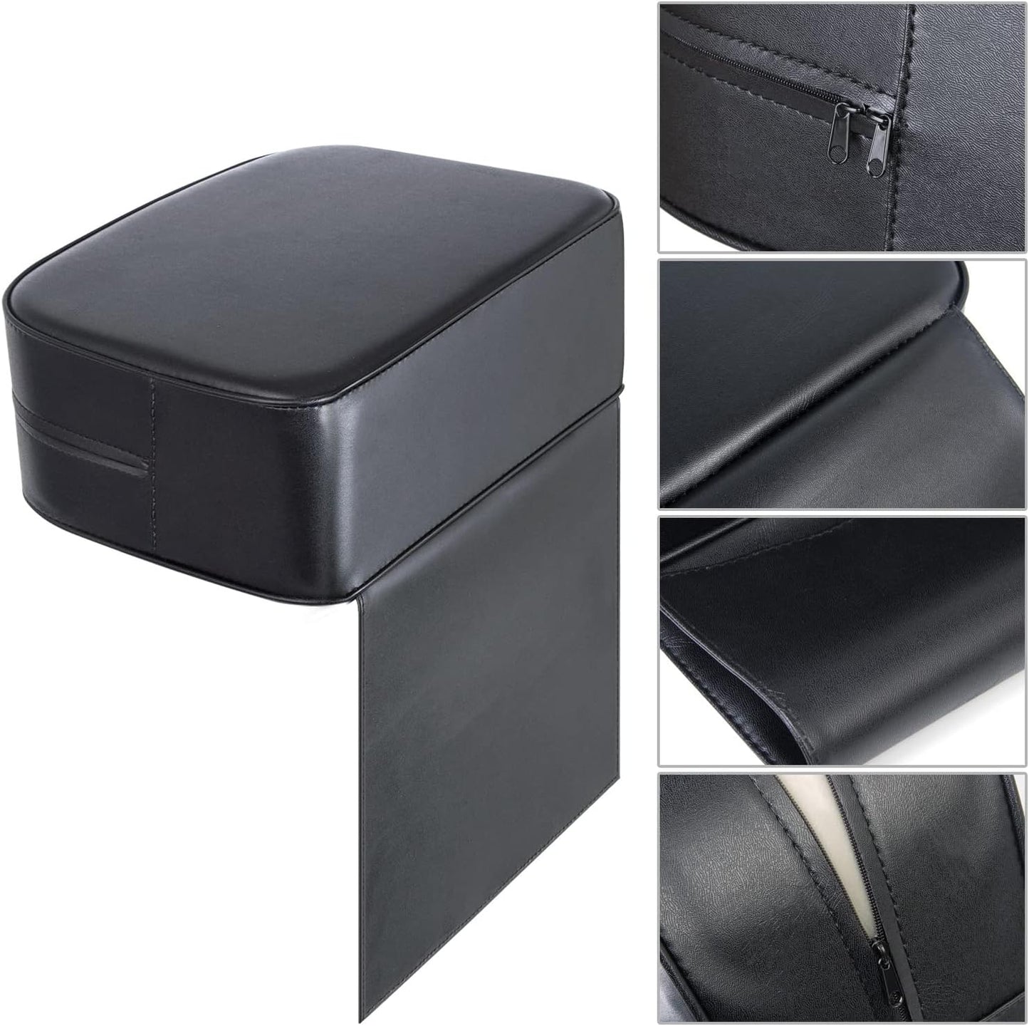 Salon Booster Seat Cushion for Hair Cutting Salon Leather Pads Large Size, Boat Booster Seat Cushion, Styling Chair Seat Booster, Barber Beauty Salon Spa Equipment Black