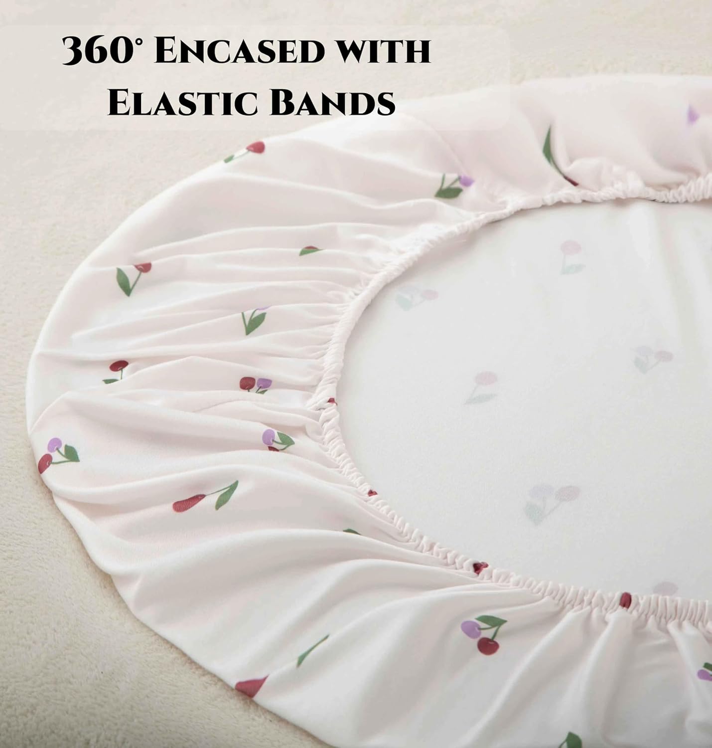 SDY Cherry Bassinet Sheets,2pk Czoy Bassinet Fitted Sheets for Baby Boys Girls,Soft Breathable Stretchy Baby Sheet Set 32 * 16 * 4 inches for Hourglass Oval and Rectangle Mattress (Cute Cherry)