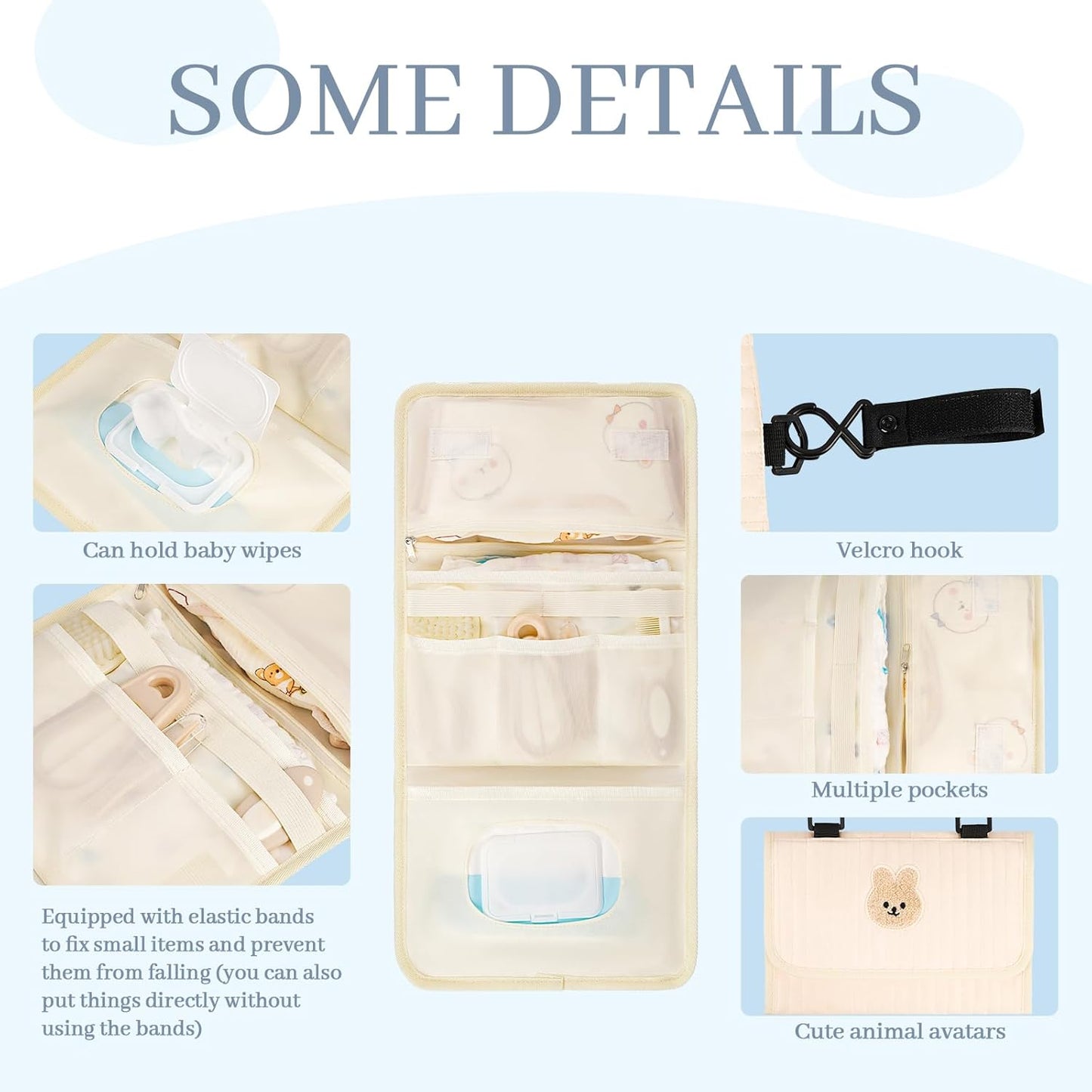 Diaper Bag Organizer,Foldable Small Diaper Pouch,Baby Travel Purse,Mom Bag for Outdoor