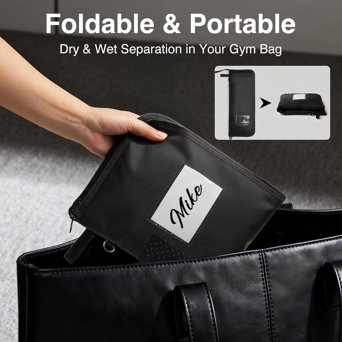 Wet Bag, 2-in-1 Changing Mat & Wet Dry Bag with Non-Slip Backing, Water-Resistant Zipper & Towel Lining, Leakproof Foldable Storage for Swimsuit, Gym, Beach, Travel, or Baby Diapers