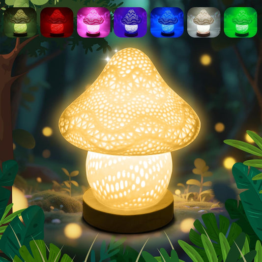 Mushroom Lamp, Night Light for Kids Bedroom,16 Colors LED Kawaii Lamp with Remote, 3D Mushroom Decor Cute Mini Bedside Table Lamp, Birthday & Christmas Gifts for Girls Boys