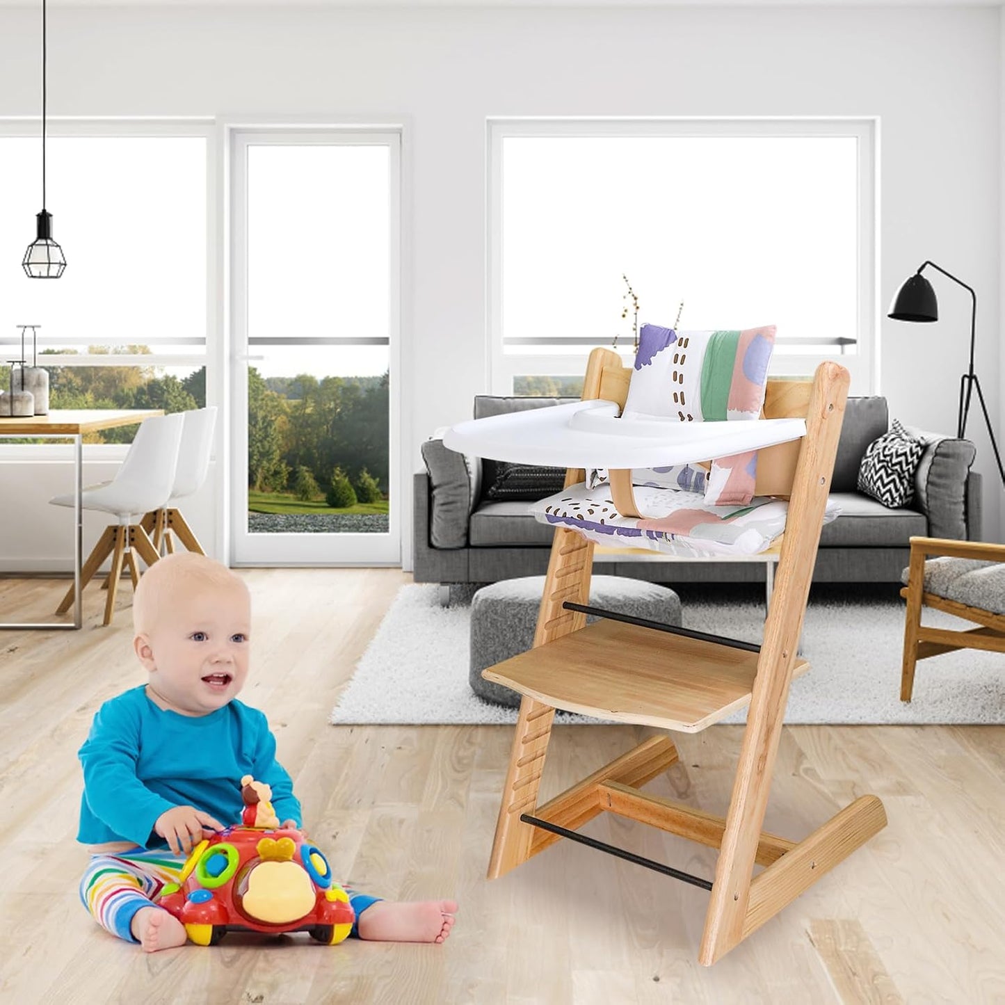 for Stokke High Chair Cushion, Soft and Comfortable for Tripp Trapp High Chair Cushion, for Tripp Trapp Cushion Set Makes It Safer and More Comfortable for Baby to Sit On (Colorful Pattern)