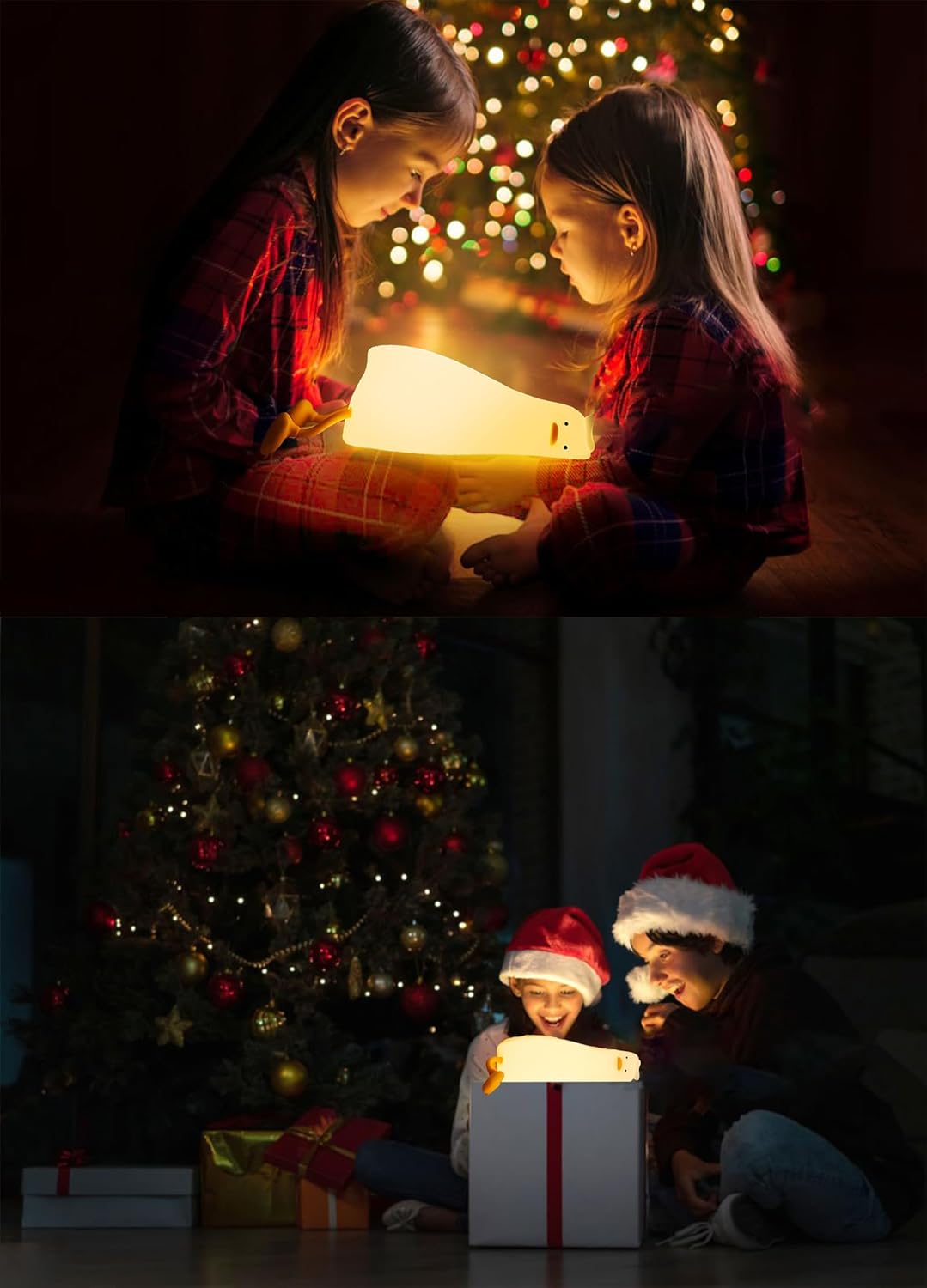 Lying Flat Duck Night Light, Cute Silicone Duck Lamp, LED Nursery Nightlight, Dimmable Bedside Touch Lamp, Rechargeable Light Up Duck for Breastfeeding Toddler White, LADK001WH