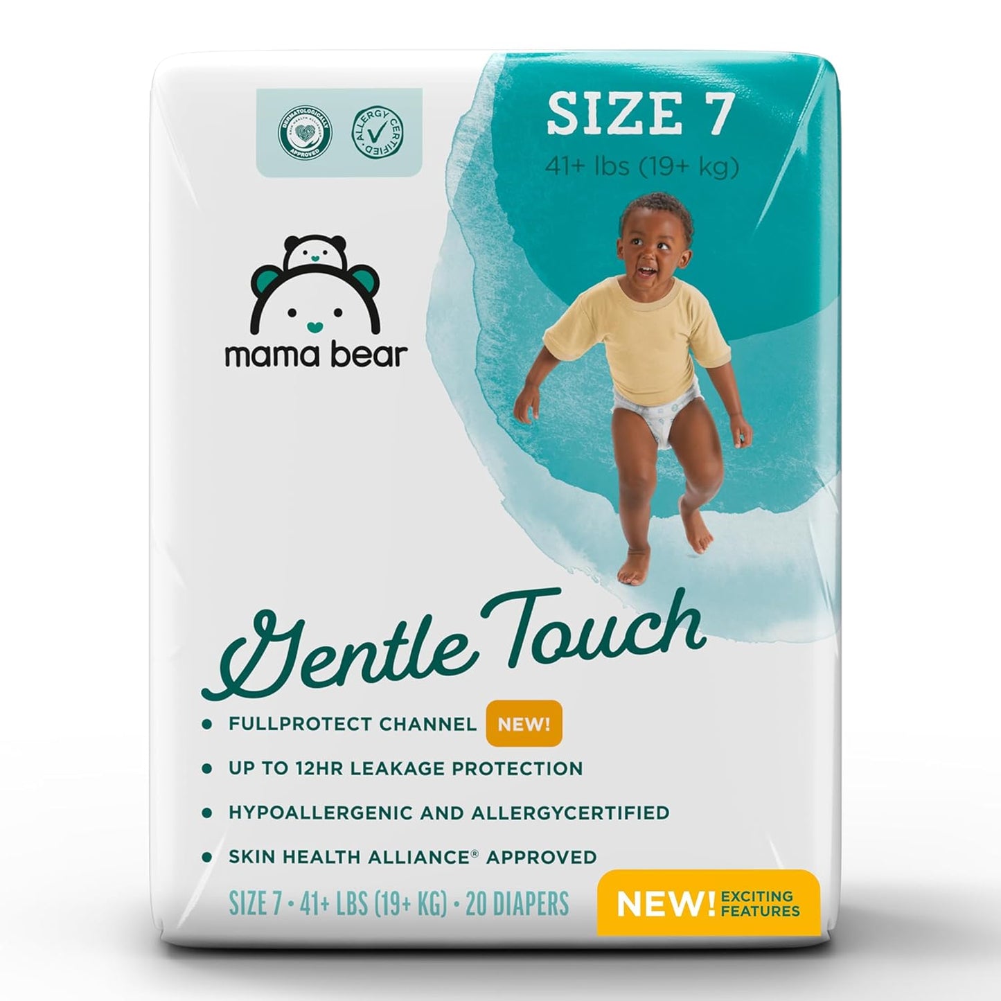 Amazon Brand - Mama Bear Gentle Touch Diapers, Size 7, 20 Count