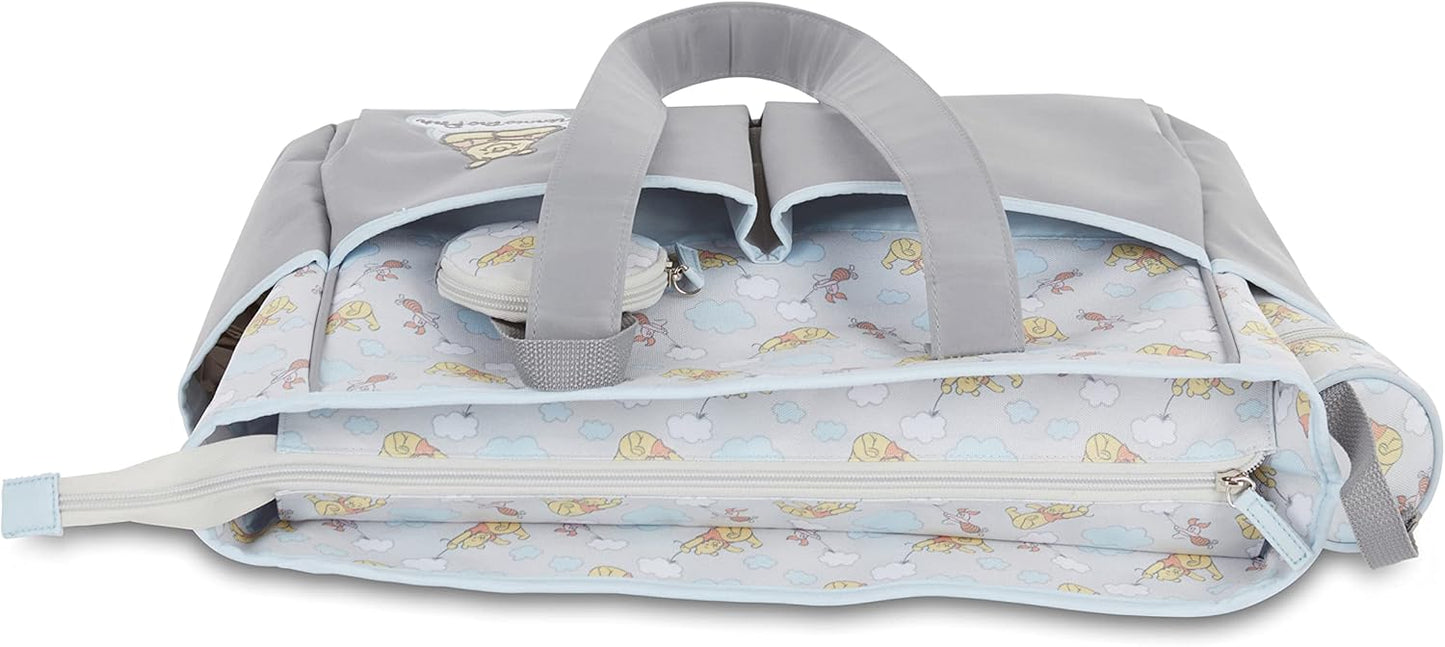 Disney Cudlie Diaper Tote Bag for Moms | Large Spacious Travel Diaper Tote for Baby Boy and Girl | 17-Inches Wide Multi-Functional Baby Bag with Cute Patterns