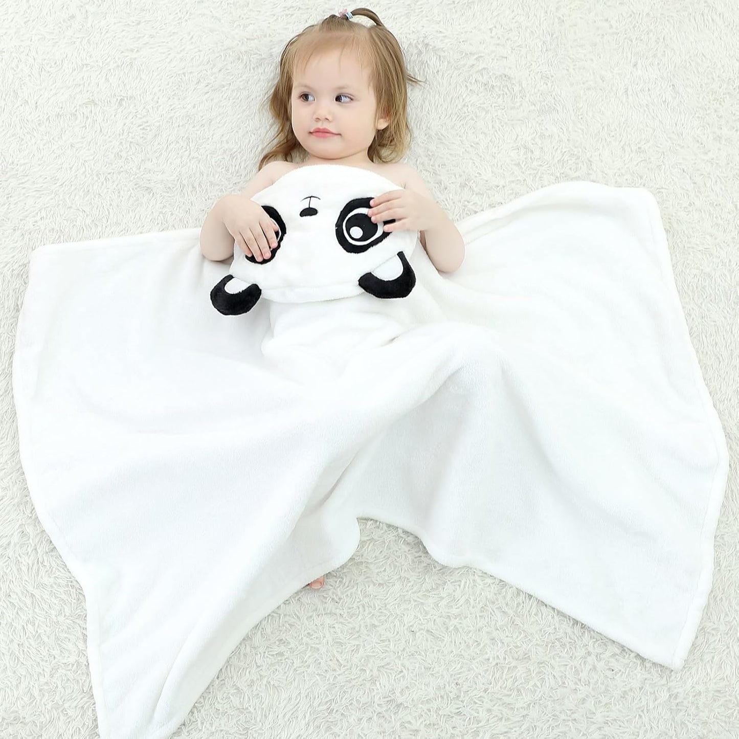 Wearable Blanket Hoodie for Kids Toddlers Hooded Towels Soft Cozy Flannel Wearable Throw Blanket Hoodie for Boys Girls Birthday Gifts (Bear 60 * 50)