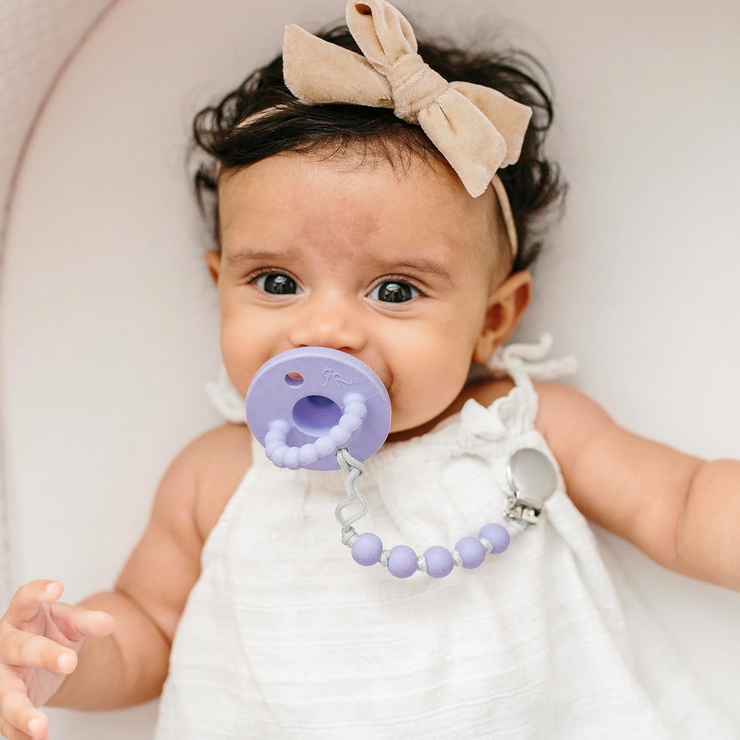 Ryan & Rose Cutie PAT All-in-One Pacifier and Teether Massaging Teething Ring and Hideaway Binky for Growing Babies (Bliss (3 Pack), Stage 1)