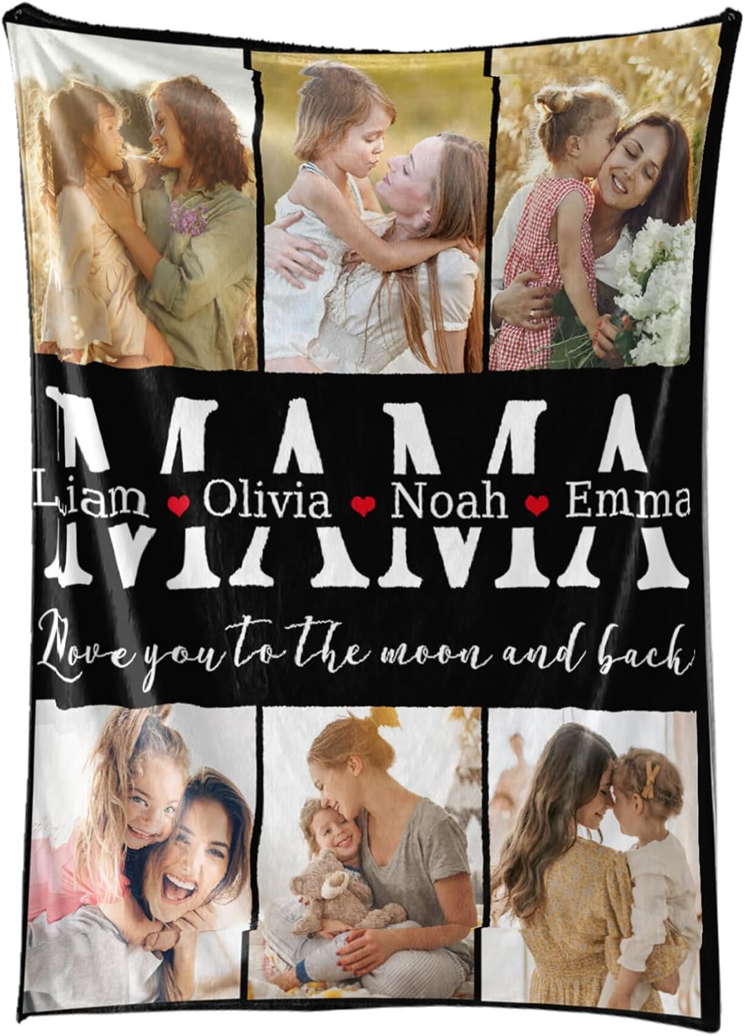 Personalized Mothers Day Blanket Gifts for Mom Custom Blankets with Photos Pictures， Customized Mom Gift for Mother's Day, 50 * 60in