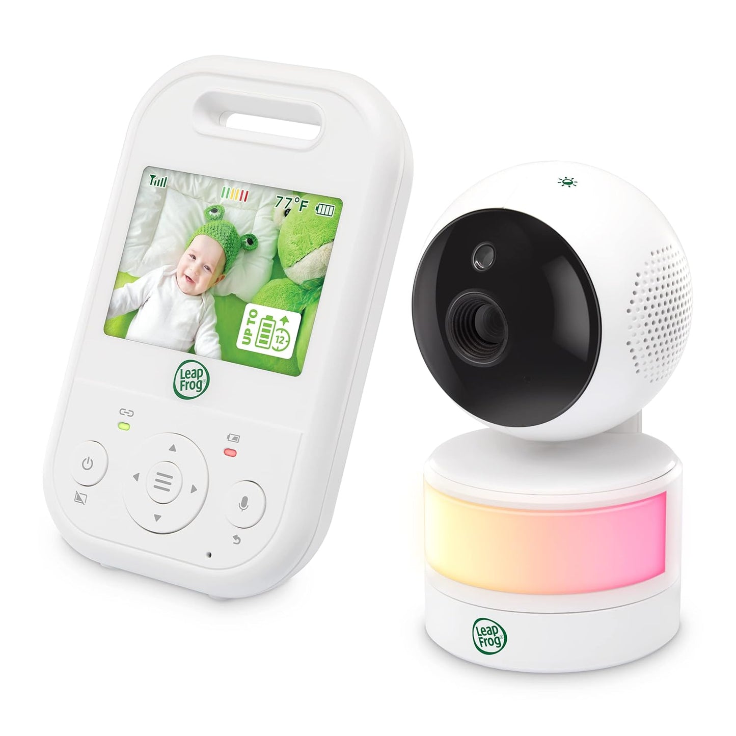 LeapFrog LF2513 Baby Monitor, 2.8" IPS LCD Screen, Pan-Tilt-Zoom, 1000ft Range, Night Vision, Soothing Lullabies, Night Light, 2-Way Audio,Temperature Sensor, Secure Transmission No WiFi