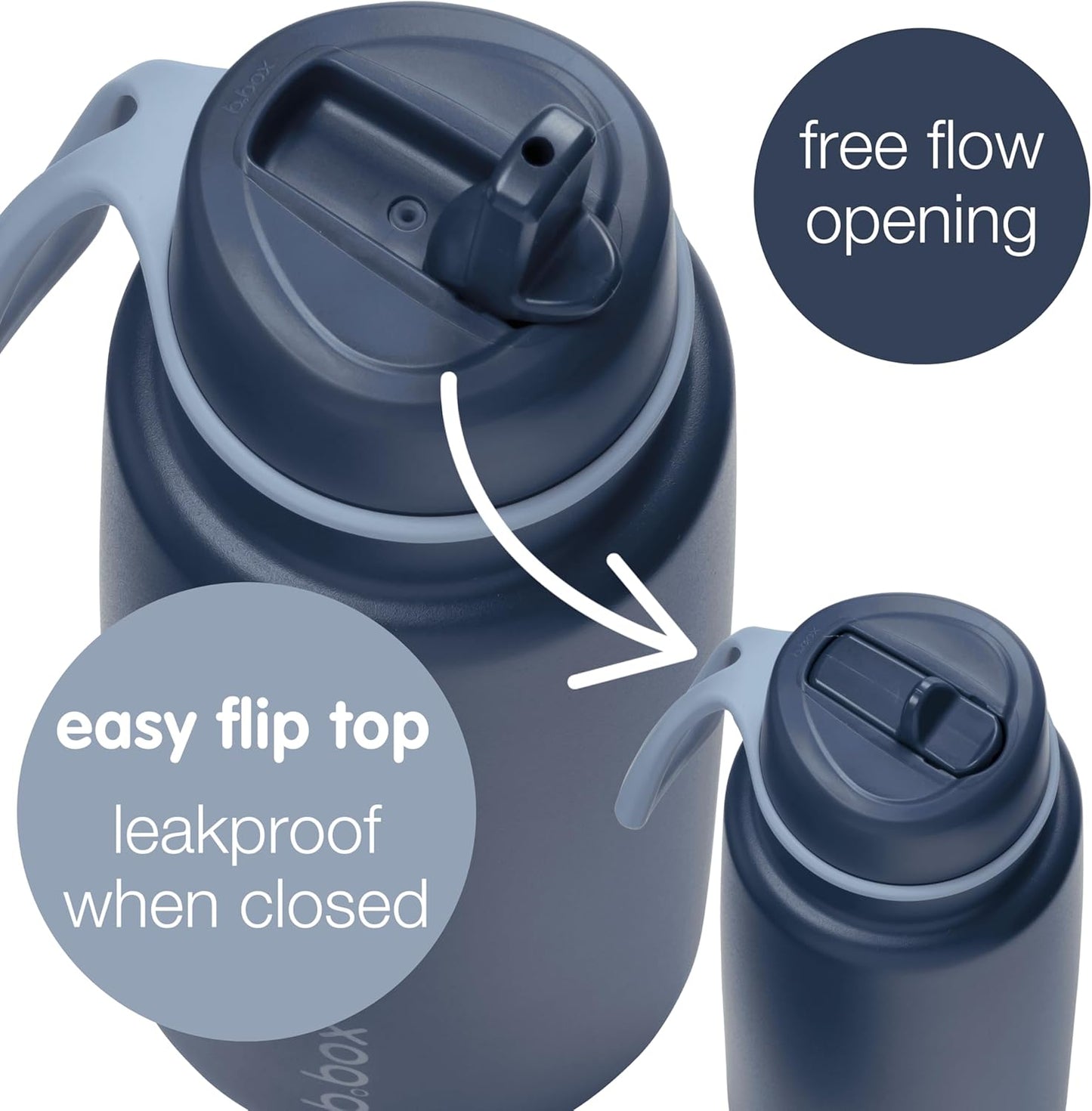 b.box Triple Insulated 34oz Water Bottle w/Stainless Steel Straw. 46 Hours Cold. Leak Proof Tumbler with Lid and Straw for Travel, Gym & School. BPA Free Sports Water Bottles.