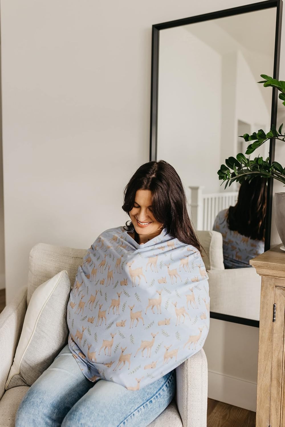 Baby Car Seat Cover Canopy and Nursing Cover Multi-Use Stretchy 5 in 1 Gift Doe by Copper Pearl