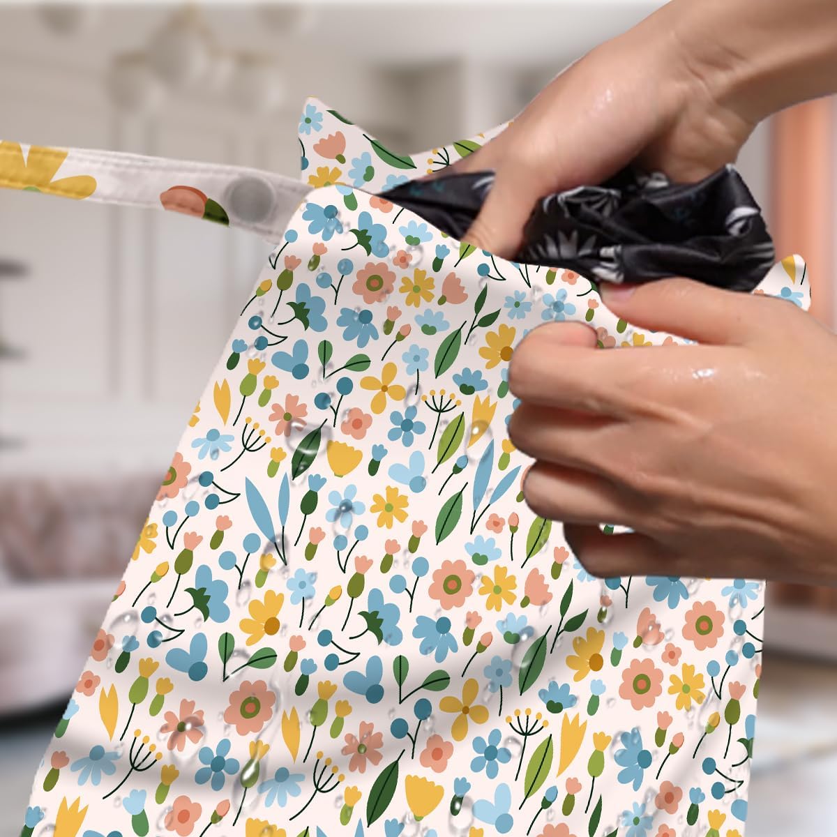 4 Pack Cute Wet Bag Waterproof Washable Reusable Wet Dry Bag for Swimsuit Dirty Clothes Diaper Travel Beach Gym Birthday Christmas Bachelorette Party Toiletries Beach Essentials，Plant Tree Flower