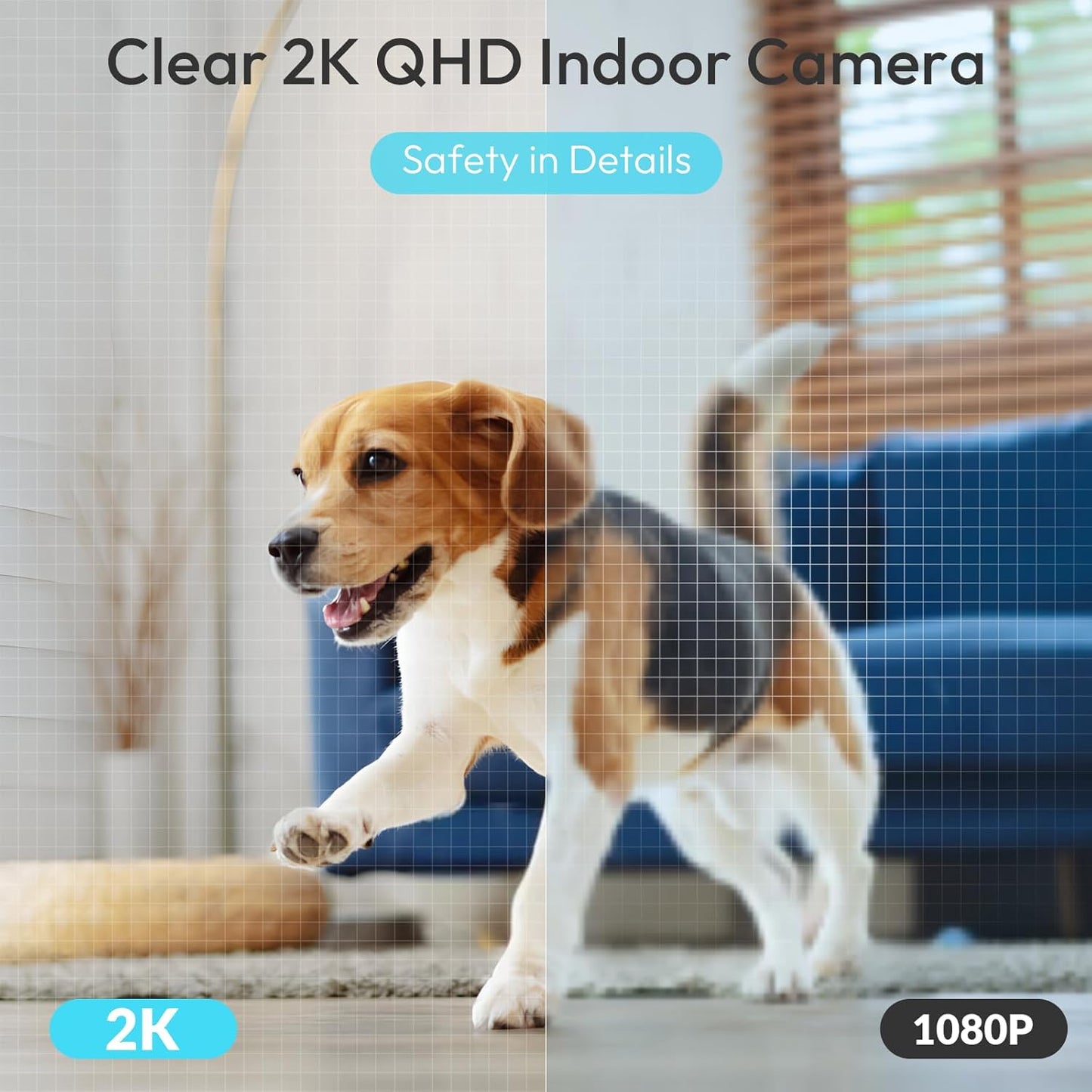 Rraycom Indoor Camera 5G&2.4G,2K Pan/Tilt Security Camera for Baby Monitor w/Cry Detection, Dog Camera w/Motion Detection, Human/Pet Auto Tracking,2-Way Audio, Night Vision,Siren,Works w/Alexa