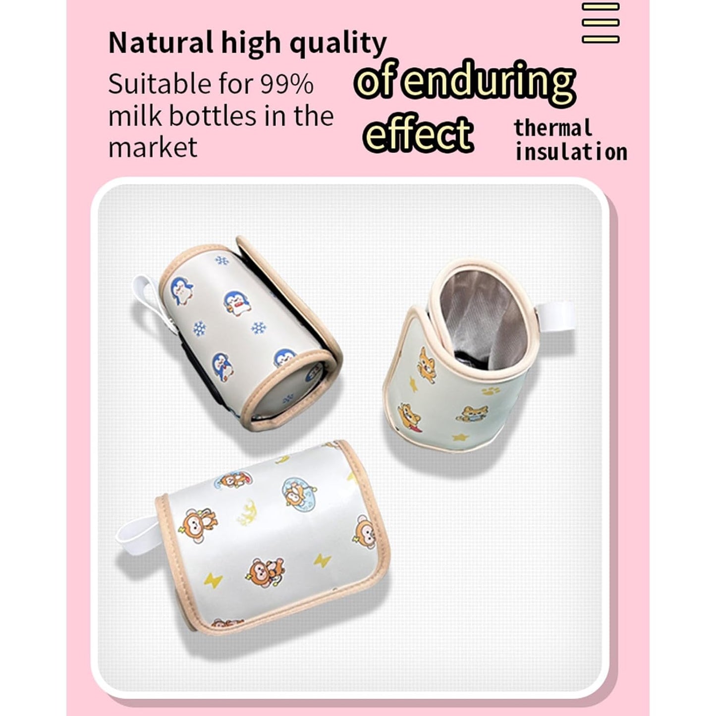 Portable USB Baby Bottle Warmer with LCD Display Adjustable Temperature Baby Bottle Warmer Device for Travel & Home Use