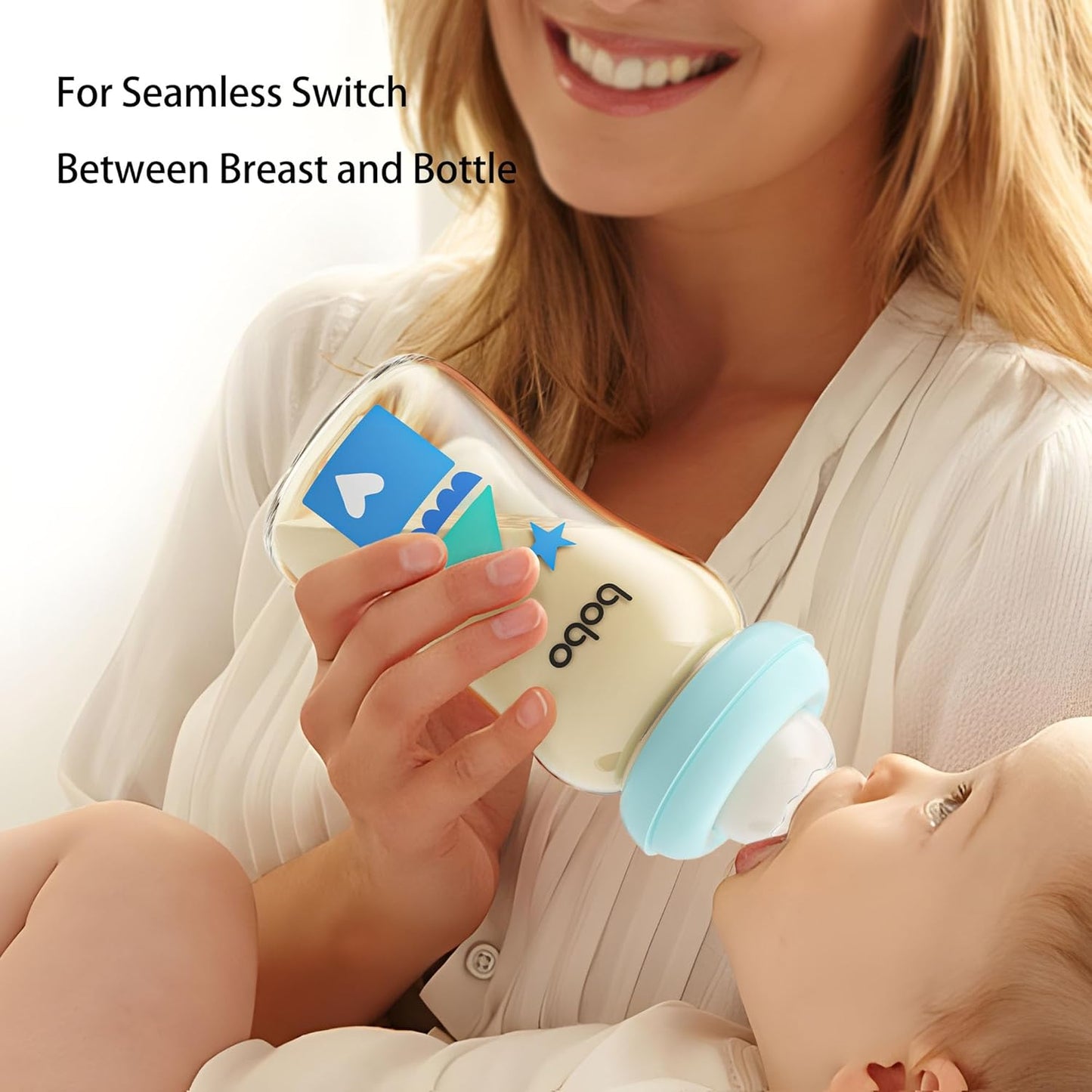 YOHKOH PPSU Baby Bottle Wide Neck, Newborn Anti-Colic Baby Bottle with Natural Response Nipple, Streamlined Body, Easy to Clean (8.8oz (Pack of 2), Blue)