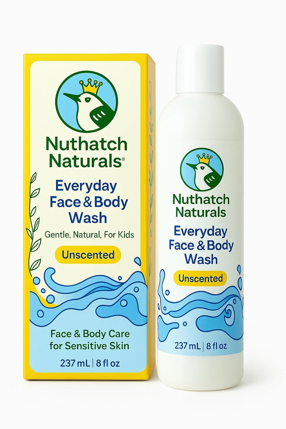 Everyday Face & Body Wash for Kids - Gentle, Plant Based, Non-Toxic, Hypoallergenic Cleansing Sensitive Skin Care for Kids