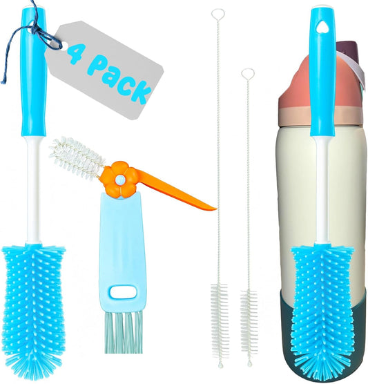 4 Pack Water Bottle Cleaning Kit Straw Cleaner Bottle Brush Cleaner for Owala FreeSip 24oz/32oz/40oz, Silicone Long Brush for Owala, Sport Bottles, Water Bottles, Coffee Mugs