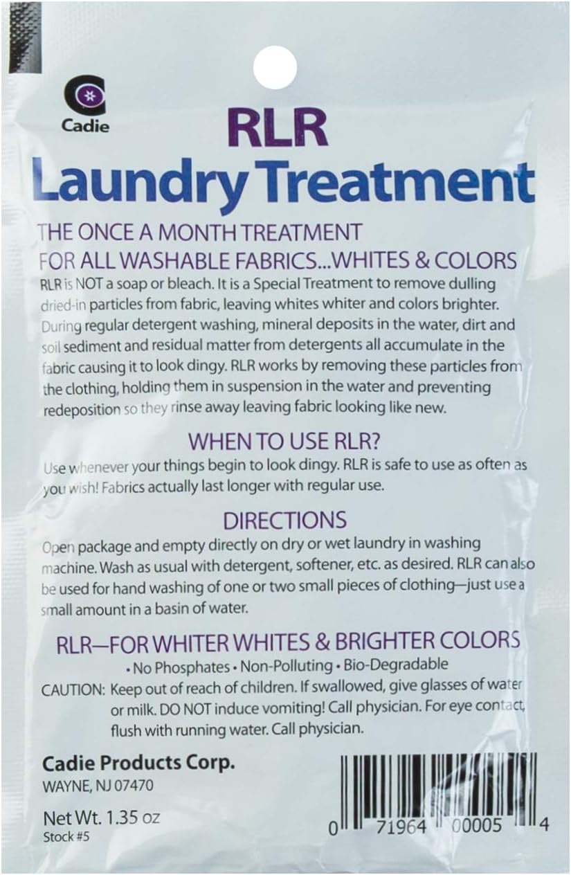 RLR Natural Laundry Detergent Powder – Whitens, Brightens, Refreshes Baby Cloth Diaper Detergent, Musty Towels, Workout Clothes - Non-toxic, Fragrance-Free For Sensitive Skin (Pack of 5)