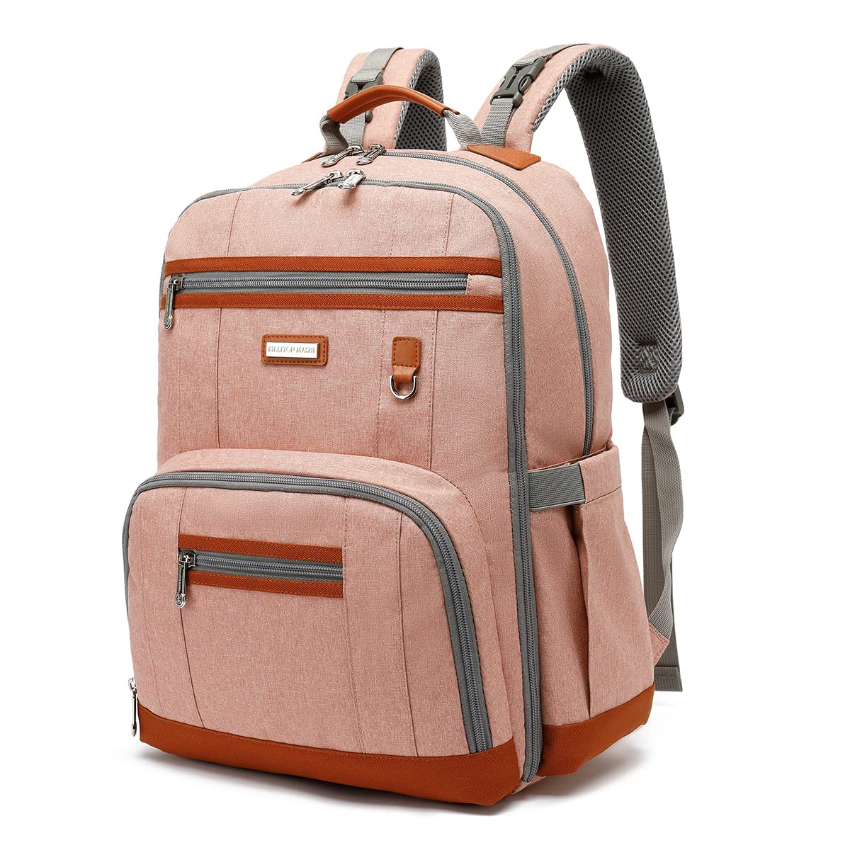 Diaper Bag Backpack, Large Baby Nappy Bags with Portable Changing Pad for Boys and GirlsMultifunction Travel Baby Bag for Moms Dads, Shower Gifts Waterproof and Stylish，Deep Powder