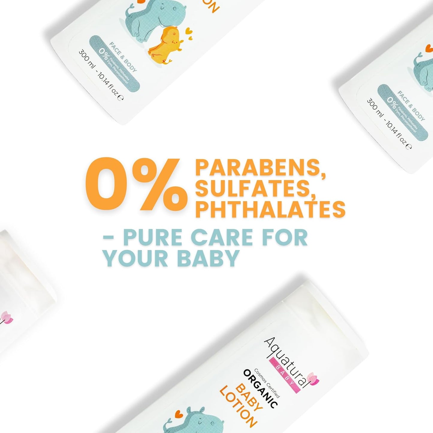 Organic Baby Lotion for Newborn, Natural Face & Body Cream Moisturizer, Toddler, Delicate, Dry Skin - Gentle Kids Lotion Sensitive Skin, 10.14fl oz