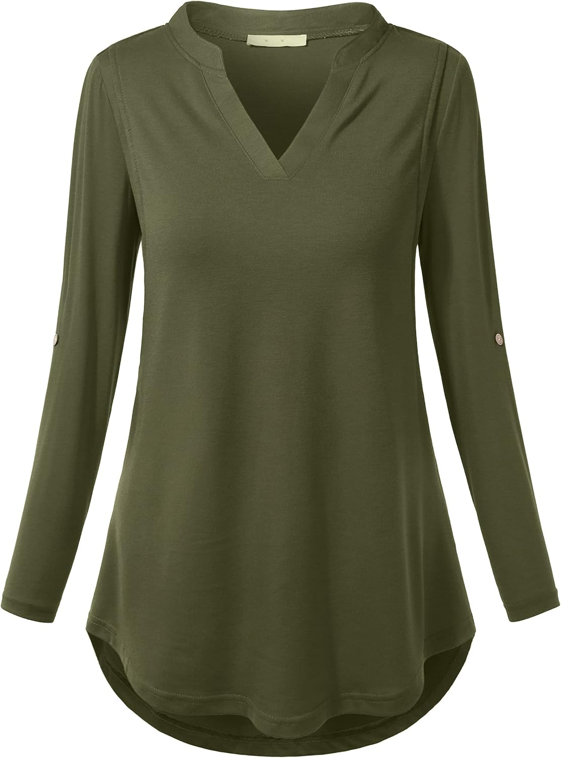 Joymom Maternity Rolled Long Sleeve Nursing Tops Tunic Blouses Breastfeeding