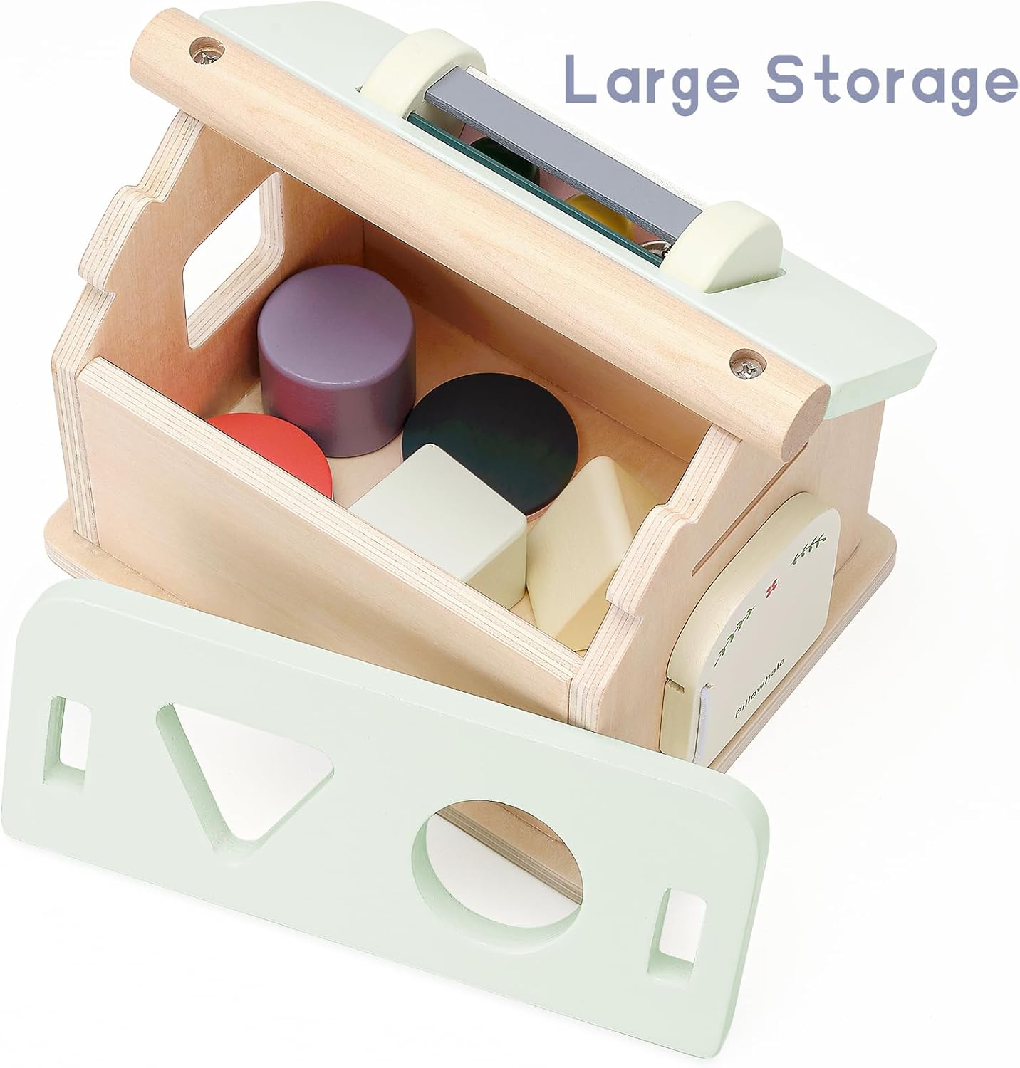Wooden Toys for Babies 12 Months, Wooden Baby Drop Toys, 5 in 1 Object Permanence Box, Shape Sorting and Stacking Learning Toy, Sensory Play House for Toddlers Boys Girls 1 Years