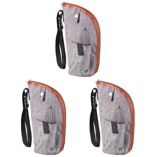 3sets Portable Bottle Warmer Heater with USB Cable Smart Travel Cup Covers Temperature Feeding Grey