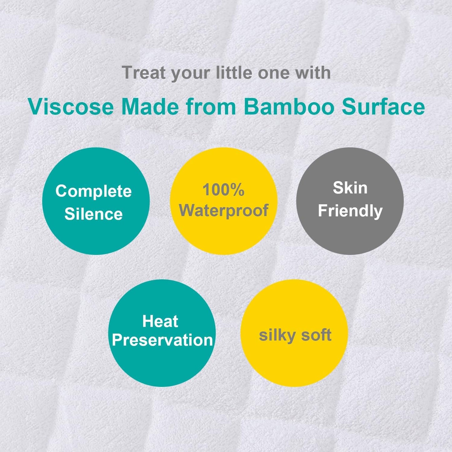Biloban Bassinet Mattress Pad Cover, 2 Pack, Waterproof Quilted Ultra Soft Viscose Made from Bamboo Terry Surface, Fits Cloud Baby/Yacul Bedside Crib, White, 20"W x 30"L