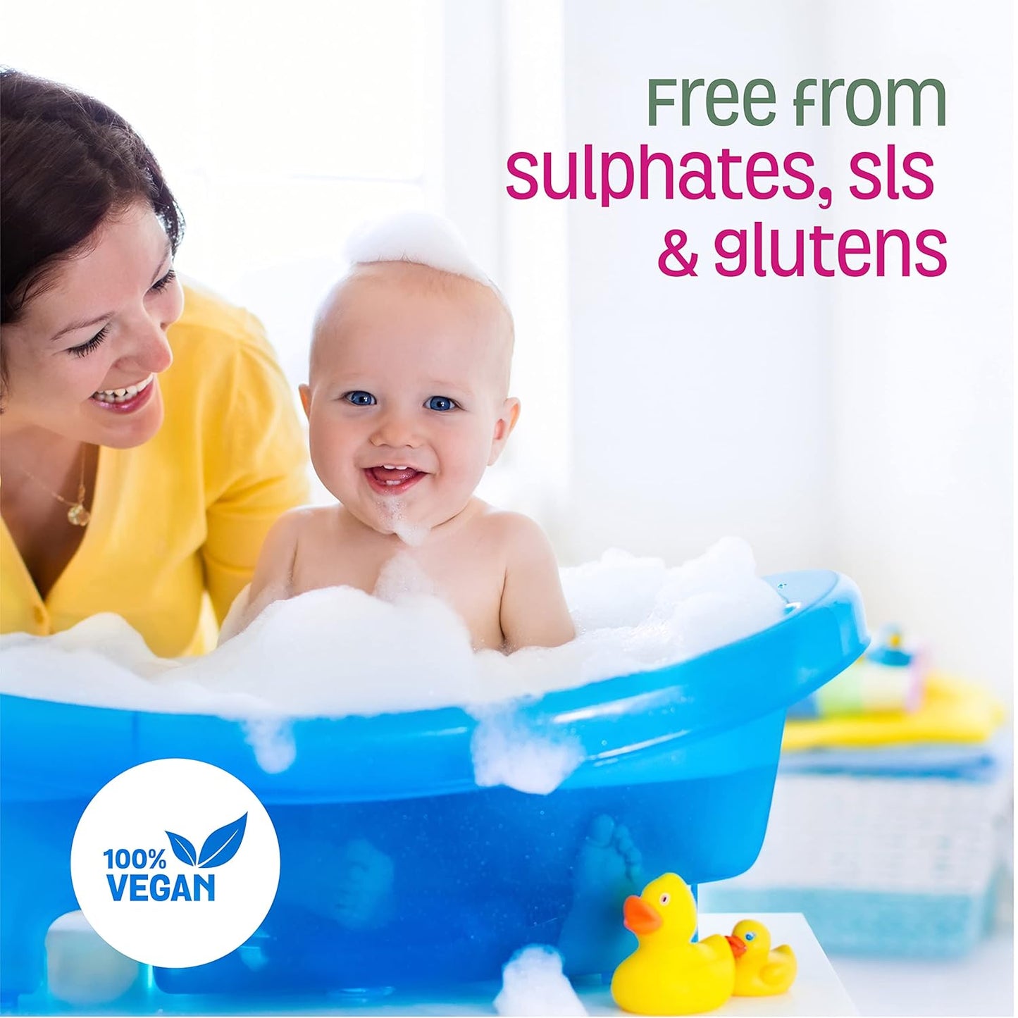 Nature's Baby 3-in-1 Baby Shampoo/Body/Face Wash - Formulated for Problem and Sensitive Skin - No Sulfate or Artificial Fragrances - pH Neutral & Tear Free - Lavender Chamomile 16 oz