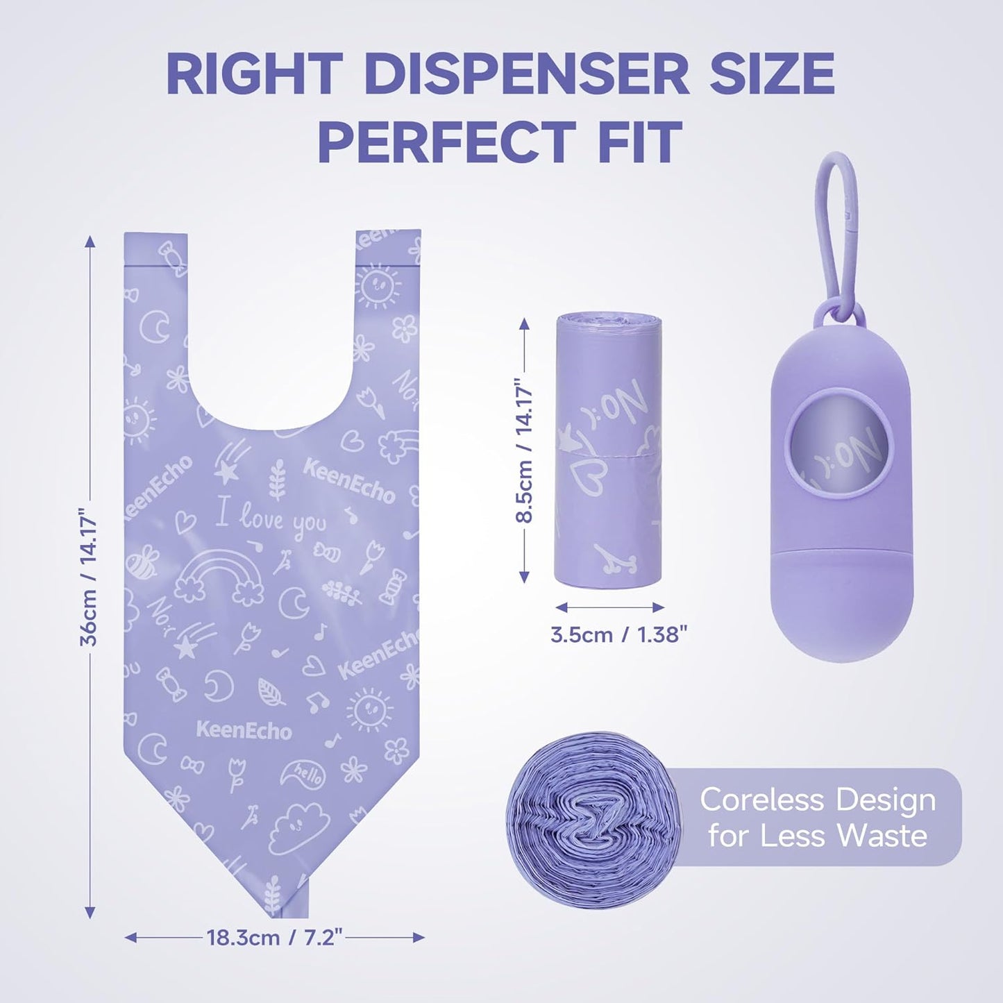 Disposable Diaper Bags with Handles 100 Count (4 Rolls), Unscented Leak-Proof Diaper Trash Bags & Sacks or Pet Waste Bag, Ocean Recycled Plastic