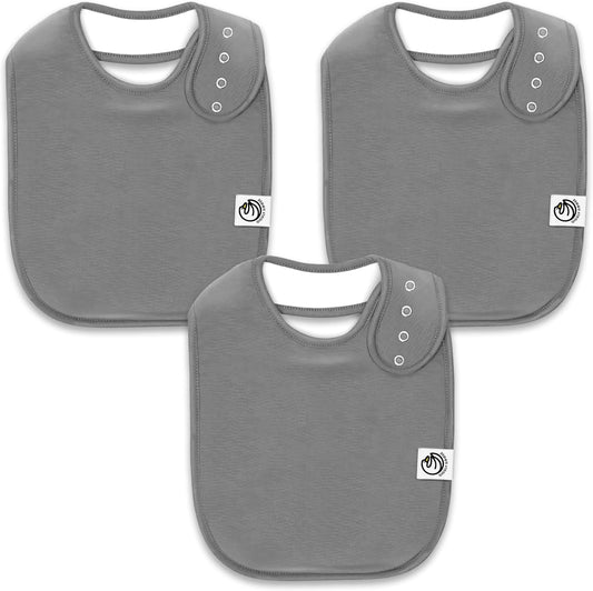 3 Pack Baby Bibs for Boys & Girls | Cotton, Absorbent Drooling & Teething Bib | Thick, Adjustable Snap-on