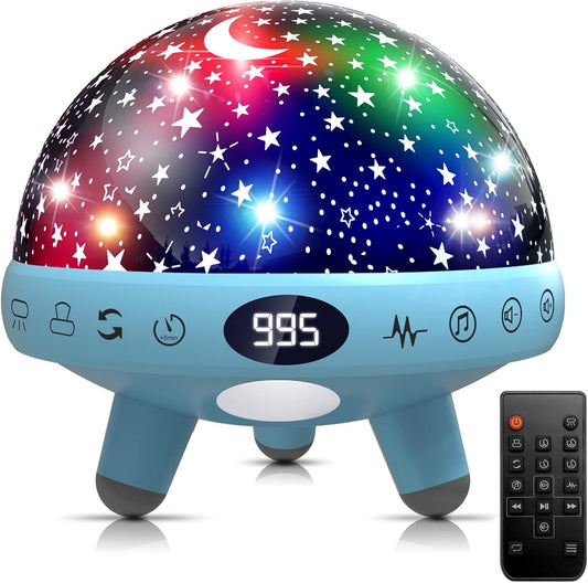 YACHANCE Night Light for Kids Room with Sound Machine Baby Night Light Star Projector White Noise Machine for Sleeping Soother Nursery Lamp 9 Natural Sounds 20 Lullabies with Remote Timer