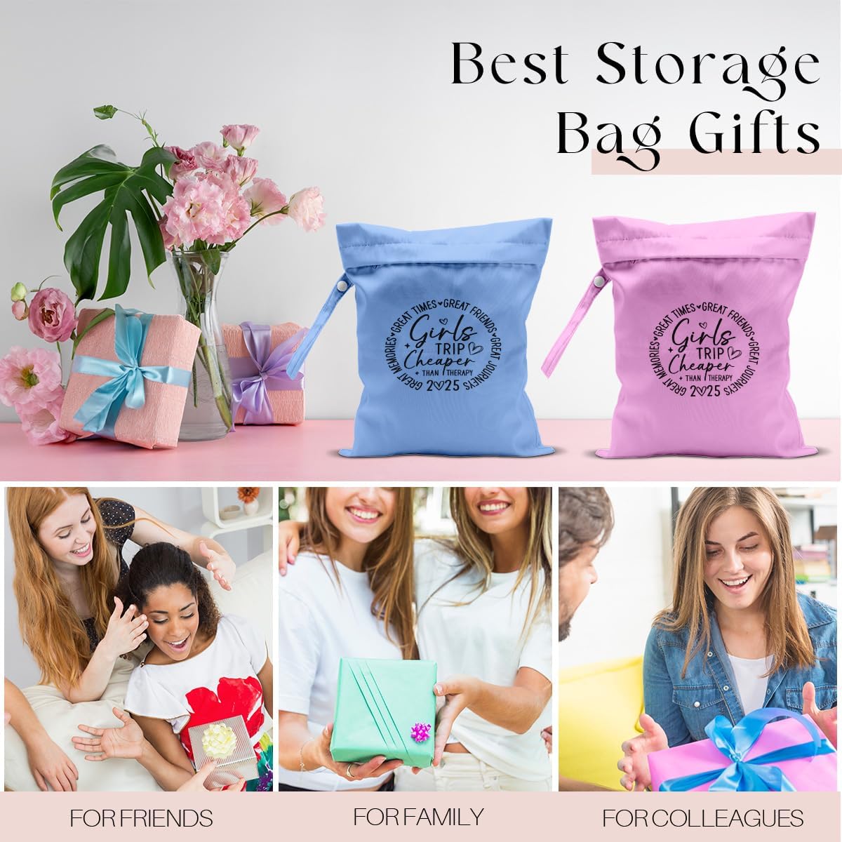 2Pcs Girls Trip Gifts Wet Dry Bag, Beach Wet Bag Favors, Aloha Bags Sunscreen Bags Swimsuit Toiletry Travel Essentials For Women, Beach Travel Gym Laundry bags for Dirty Diaper Swimsuit Gifts