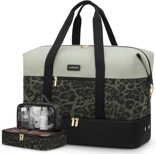 LOVEVOOK Weekender Bag, Large Travel Duffel Bag for Women with 2 Packing Cubes, Carry on Overnight Bag with Shoe Compartment, Mom Hospital Bags for Labor and Delivery