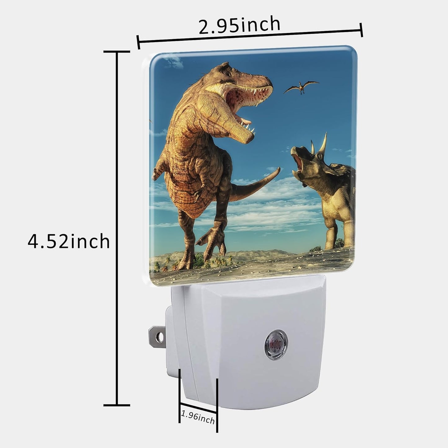 3D Dinosaur World Night Light for Kids, LED Night Light Plug into Wall with Dusk to Dawn Sensor for Girls Boys Women Men Room Decor, Hallway, Kitchen, Bathroom, Nursery, Stairs