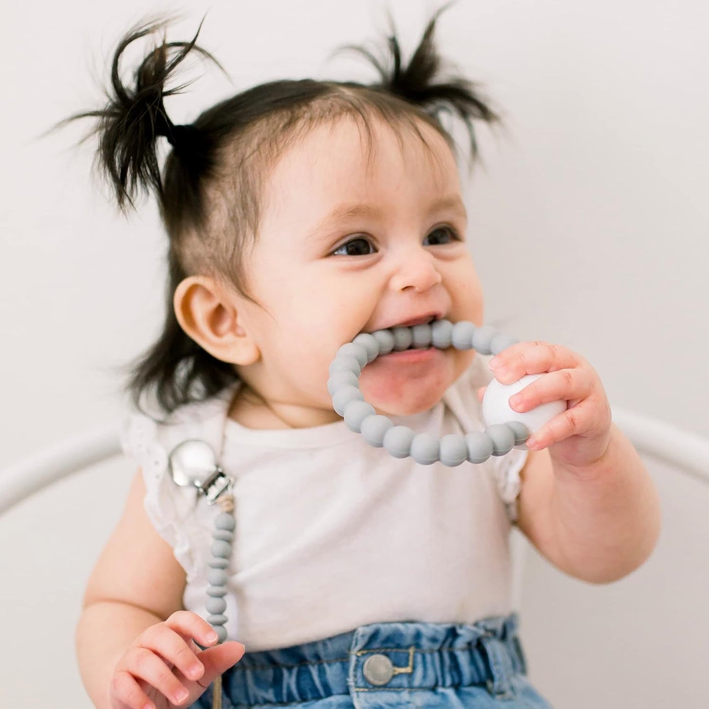 Ryan & Rose Cutie Teether Rattle (Grey)