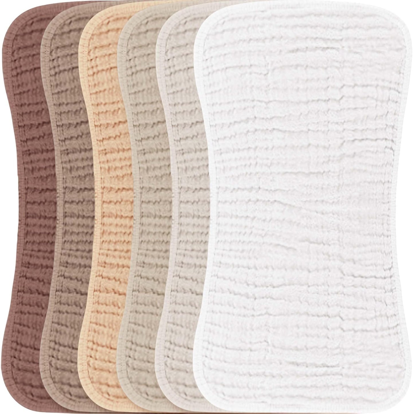 Konssy Muslin Baby Burp Cloths Sets for Unisex- 6 Pack Large 100% Cotton Burping Clothes for Newborn, Baby Girls and Boys