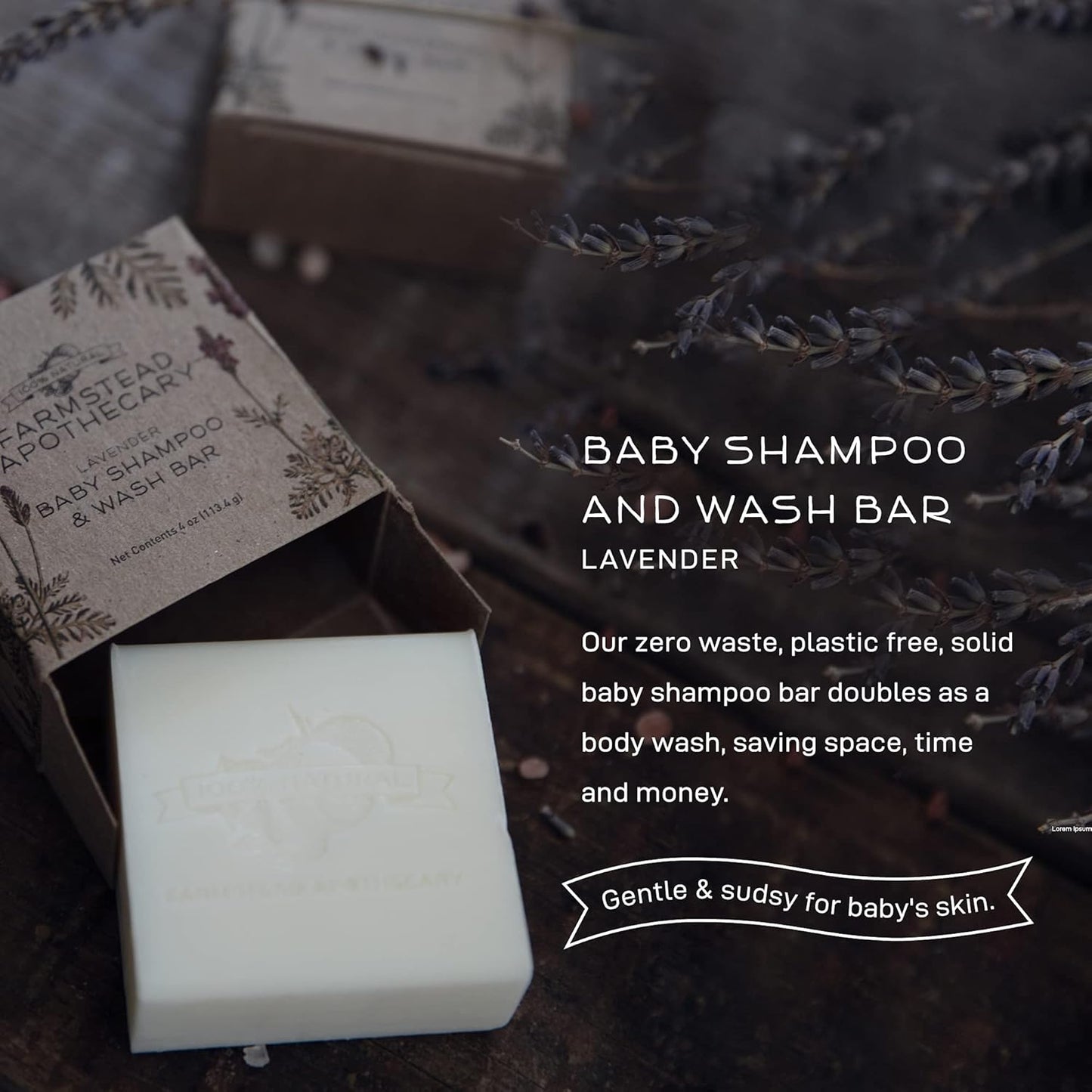 Farmstead Apothecary Baby Shampoo & Wash Bar 4.5 oz